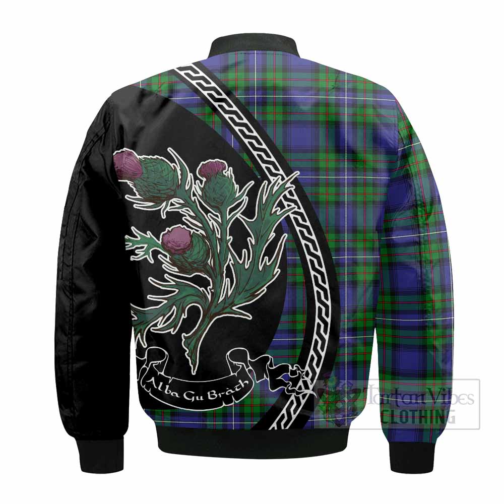 Donnachaidh Family Crest Tartan Bomber Jacket Alba Thistle Inspired - Tartan Vibes Clothing