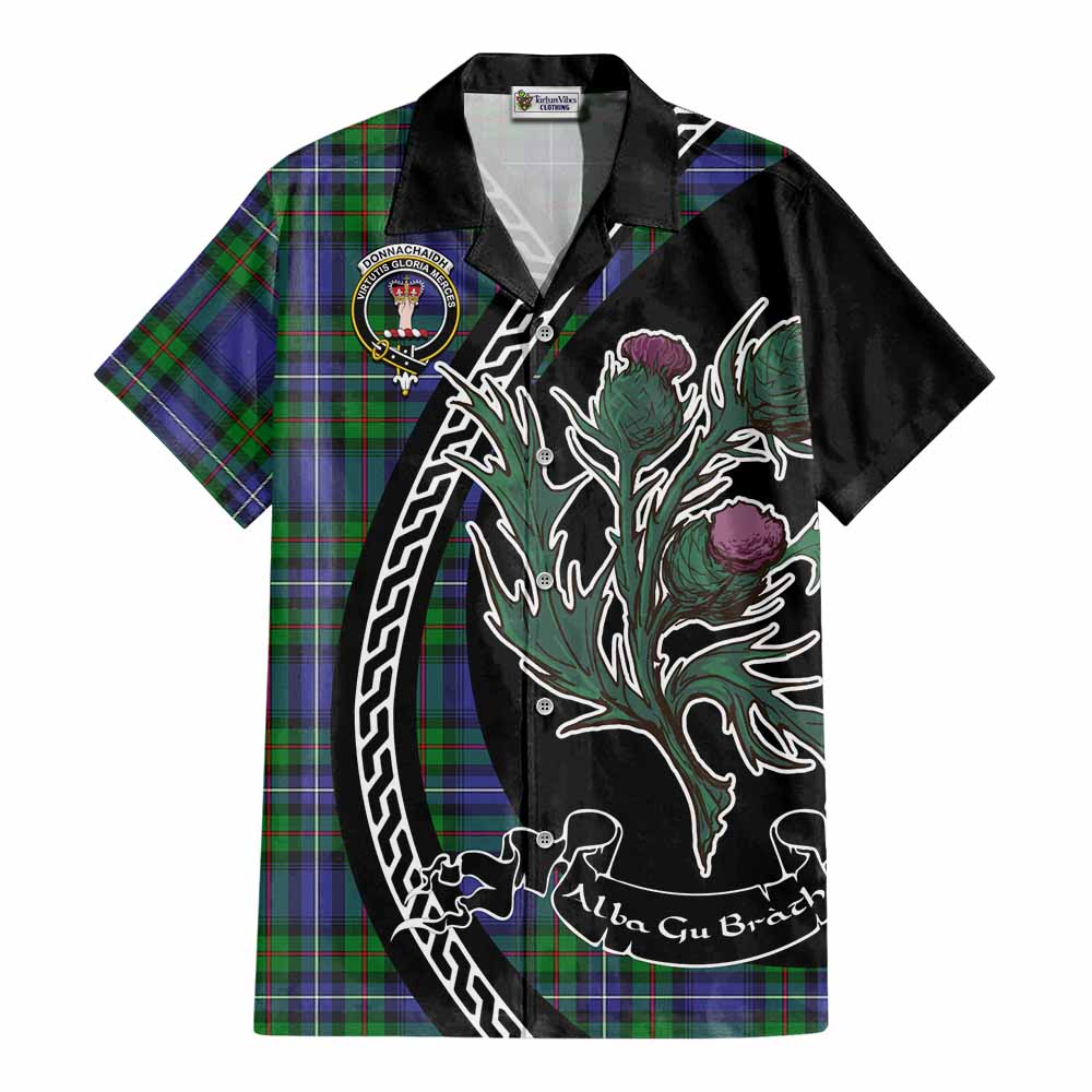 Donnachaidh Family Crest Tartan Cotton Hawaiian Shirt Alba Thistle Inspired - Tartan Vibes Clothing