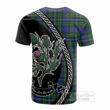 Donnachaidh Family Crest Tartan Cotton T-shirt Alba Thistle Inspired