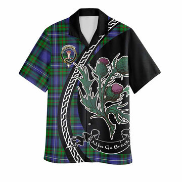 Donnachaidh Family Crest Tartan Hawaiian Shirt Alba Thistle Inspired