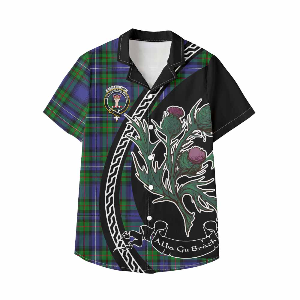 Donnachaidh Family Crest Tartan Kid Hawaiian Shirt Alba Thistle Inspired - Tartan Vibes Clothing