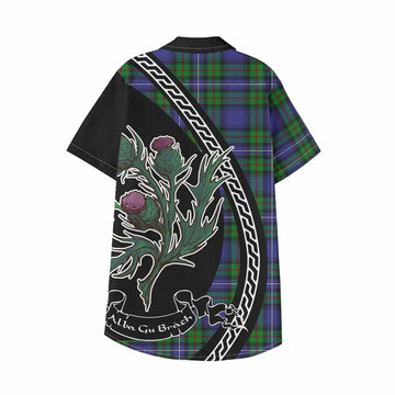 Donnachaidh Family Crest Tartan Kid Hawaiian Shirt Alba Thistle Inspired
