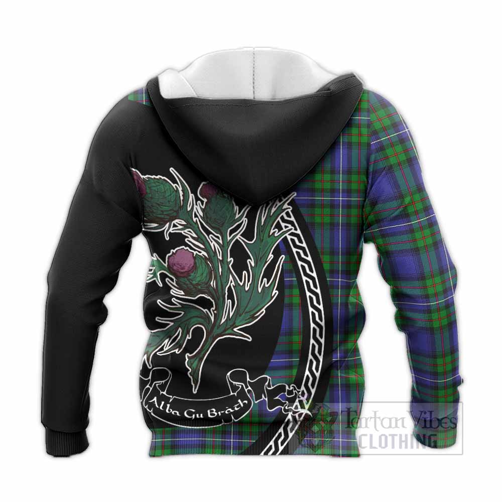 Donnachaidh Family Crest Tartan Knitted Hoodie Alba Thistle Inspired - Tartan Vibes Clothing