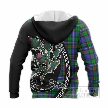 Donnachaidh Family Crest Tartan Knitted Hoodie Alba Thistle Inspired