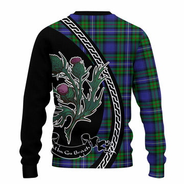 Donnachaidh Family Crest Tartan Knitted Sweater Alba Thistle Inspired