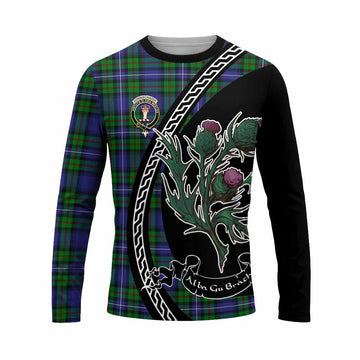Donnachaidh Family Crest Tartan Long Sleeve T-Shirt Alba Thistle Inspired