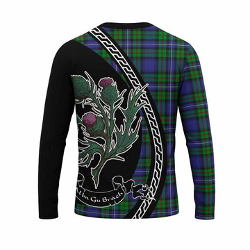 Donnachaidh Family Crest Tartan Long Sleeve T-Shirt Alba Thistle Inspired