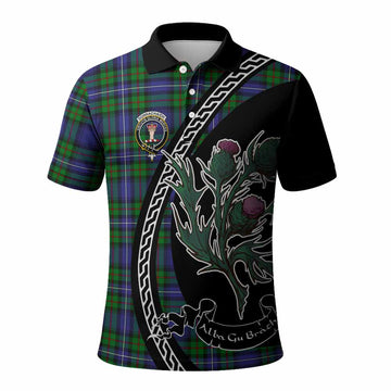 Donnachaidh Family Crest Tartan Polo Shirt Alba Thistle Inspired
