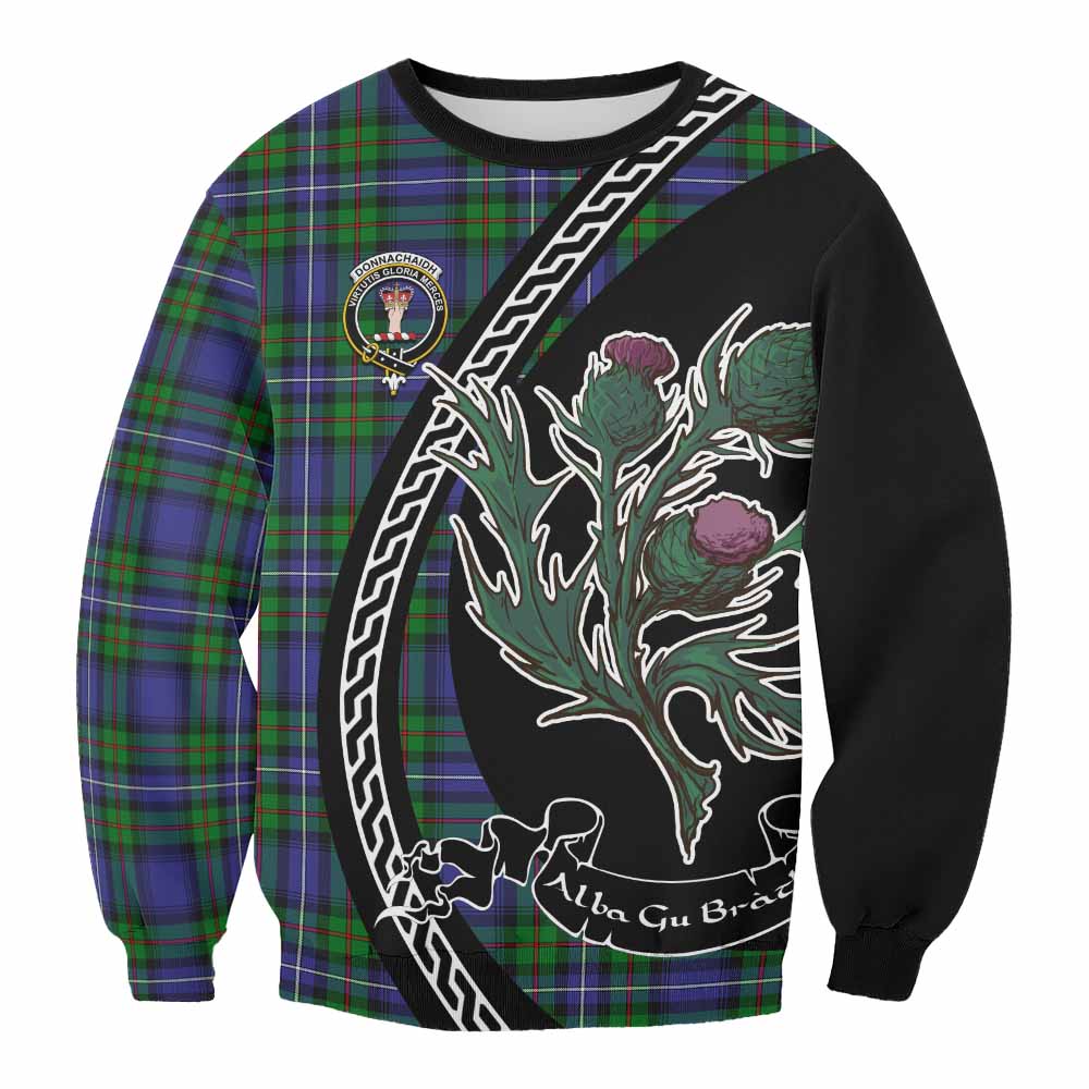Donnachaidh Family Crest Tartan Sweatshirt Alba Thistle Inspired - Tartan Vibes Clothing