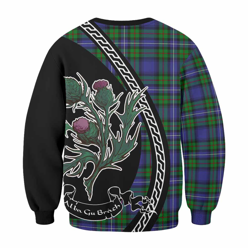 Donnachaidh Family Crest Tartan Sweatshirt Alba Thistle Inspired - Tartan Vibes Clothing