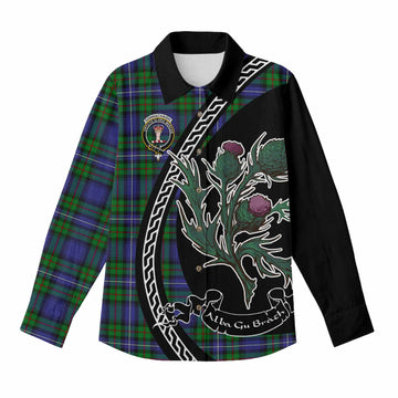 Donnachaidh Family Crest Tartan Women Casual Shirt Alba Thistle Inspired - Tartan Vibes Clothing