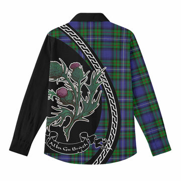 Donnachaidh Family Crest Tartan Women Casual Shirt Alba Thistle Inspired - Tartan Vibes Clothing