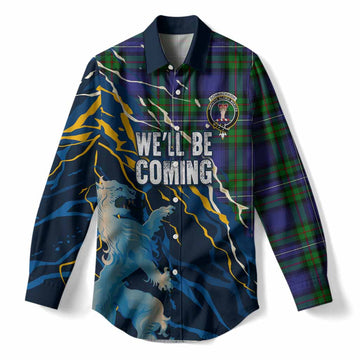 Donnachaidh Scotland Tartan Women Casual Shirt WC2026 Football - We'll Be Coming