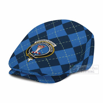 Donnachaidh Scottish Family Crest Flat Cap, Jeff Cap Navy Argyle Classic Style