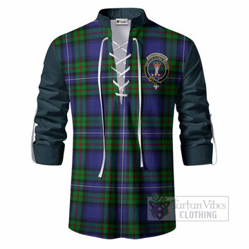 Donnachaidh Tartan Accent Ghillie Shirt with Family Crest