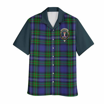 Donnachaidh Tartan Accent Hawaiian Shirt with Family Crest