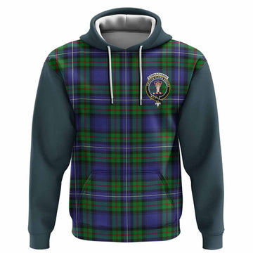 Donnachaidh Tartan Accent Hoodie with Family Crest
