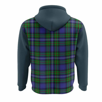 Donnachaidh Tartan Accent Hoodie with Family Crest