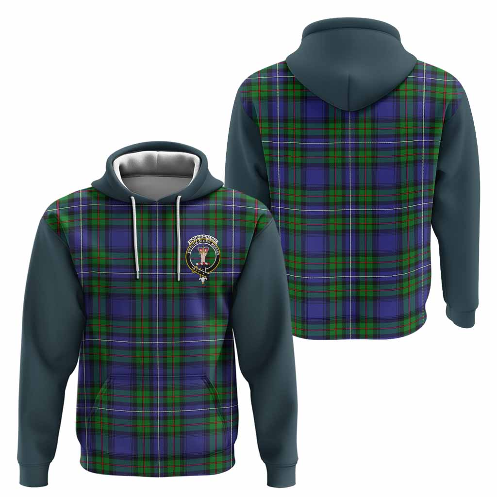 Donnachaidh Tartan Accent Hoodie with Family Crest
