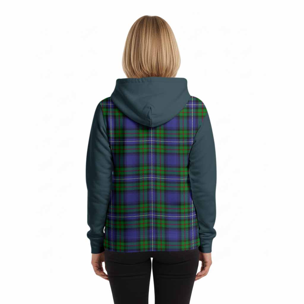 Donnachaidh Tartan Accent Hoodie with Family Crest