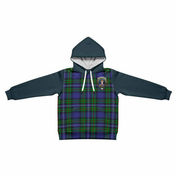 Donnachaidh Tartan Accent Kid Hoodie with Family Crest