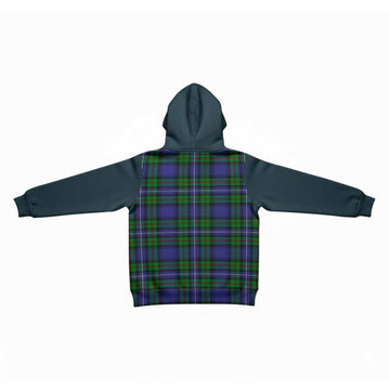 Donnachaidh Tartan Accent Kid Hoodie with Family Crest