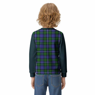 Donnachaidh Tartan Accent Kid Knitted Sweatshirt with Family Crest