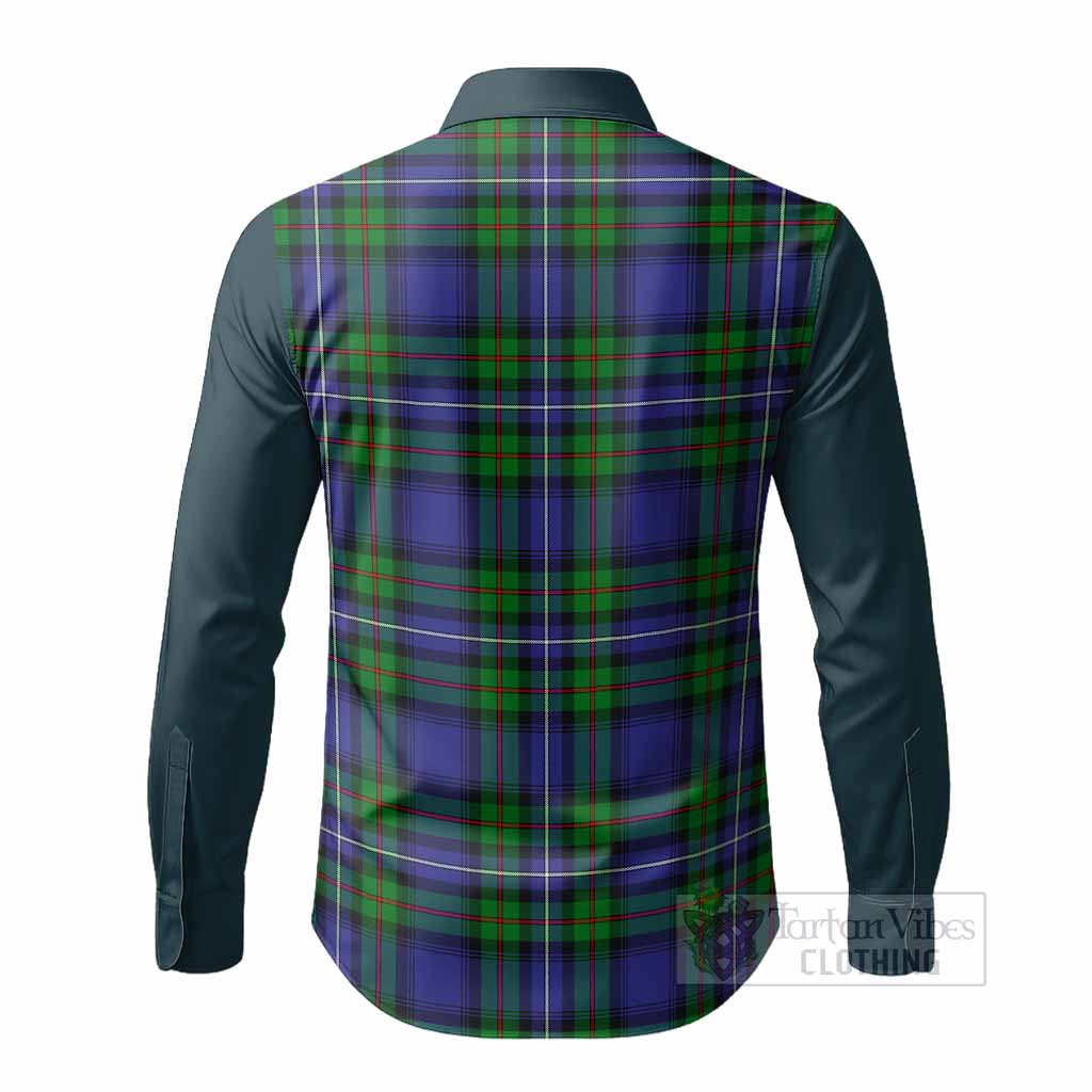 Donnachaidh Tartan Accent Long Sleeve Button Shirts with Family Crest