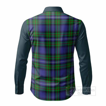 Donnachaidh Tartan Accent Long Sleeve Button Shirts with Family Crest