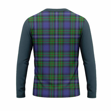 Donnachaidh Tartan Accent Long Sleeve T-Shirt with Family Crest