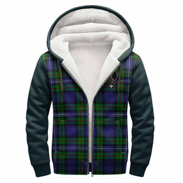Donnachaidh Tartan Accent Sherpa Hoodie with Family Crest