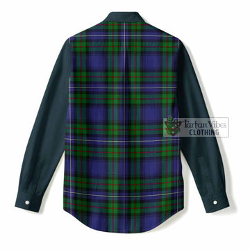 Donnachaidh Tartan Accent Women Casual Shirt with Family Crest