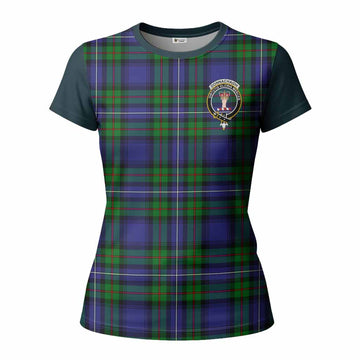 Donnachaidh Tartan Accent Women T shirt with Family Crest