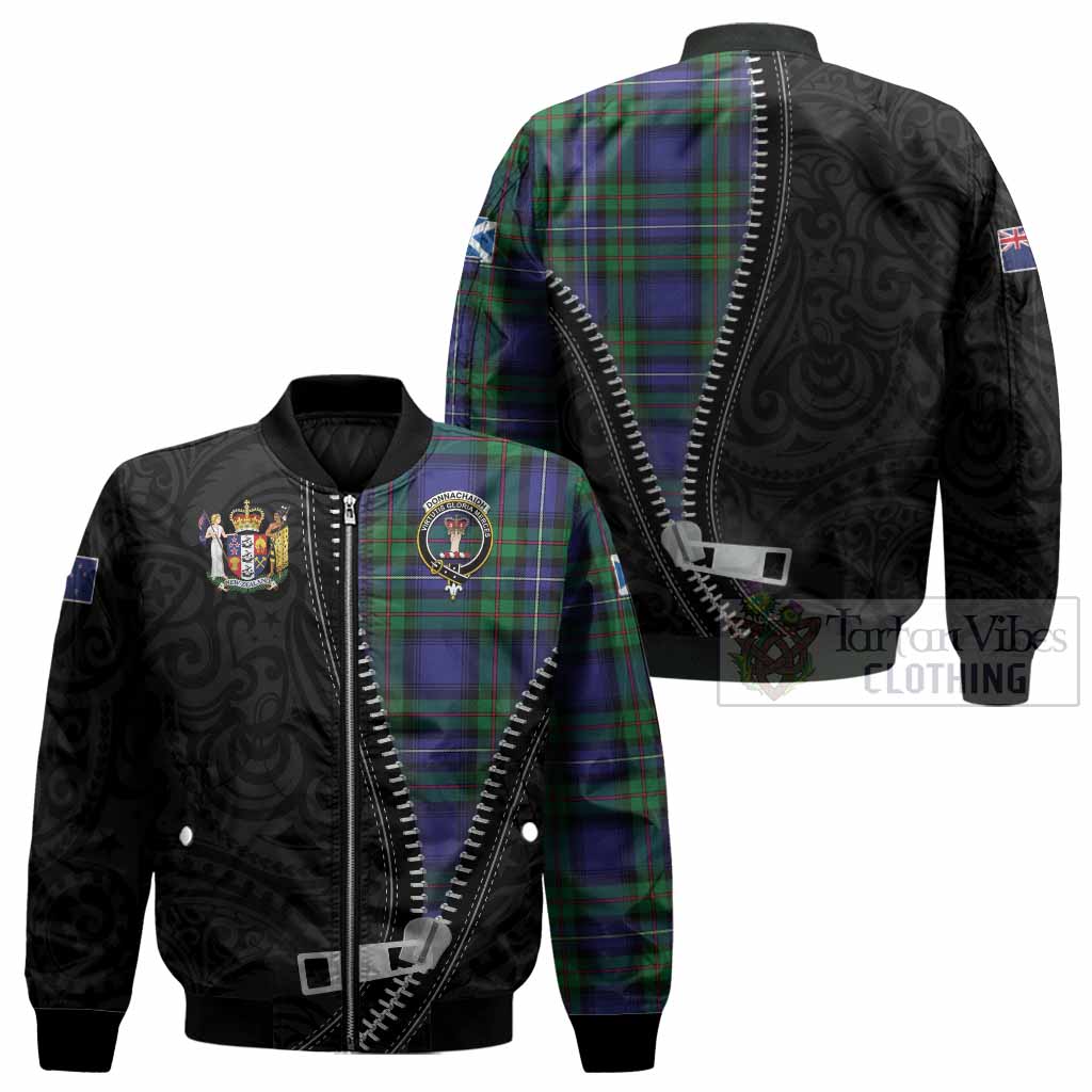 Donnachaidh Tartan Bomber Jacket New Zealand Pattern Unique Zipper Stylized