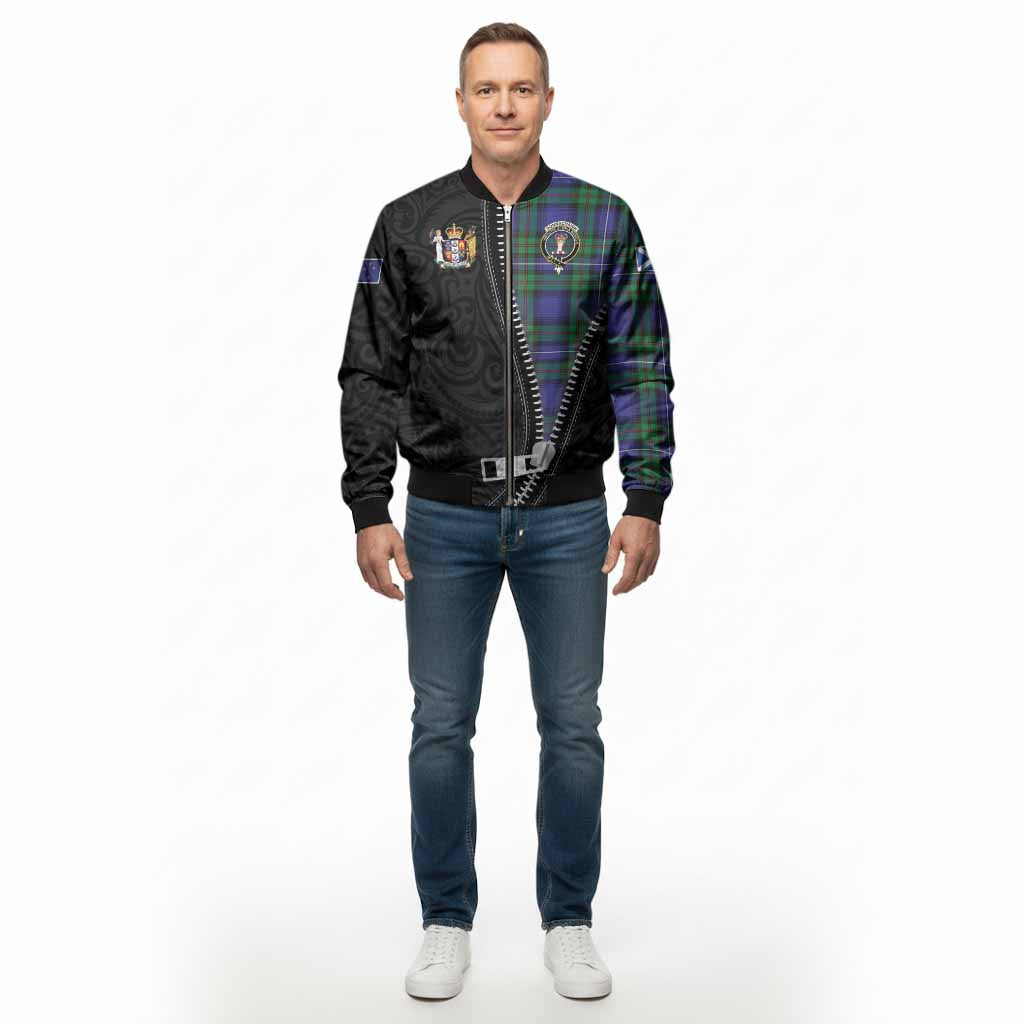 Donnachaidh Tartan Bomber Jacket New Zealand Pattern Unique Zipper Stylized