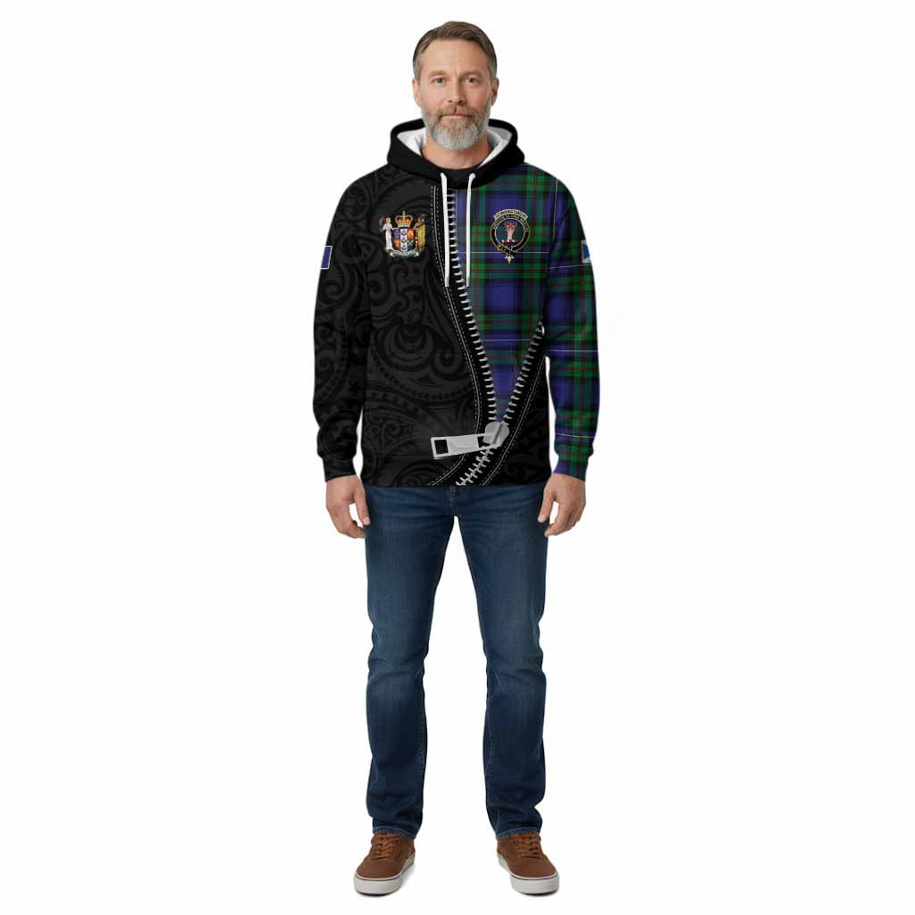 Donnachaidh Tartan Cotton Hoodie New Zealand Pattern Unique Zipper Stylized