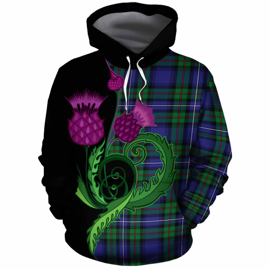 Donnachaidh Tartan Cotton Hoodie Traditional Scottish Thistle