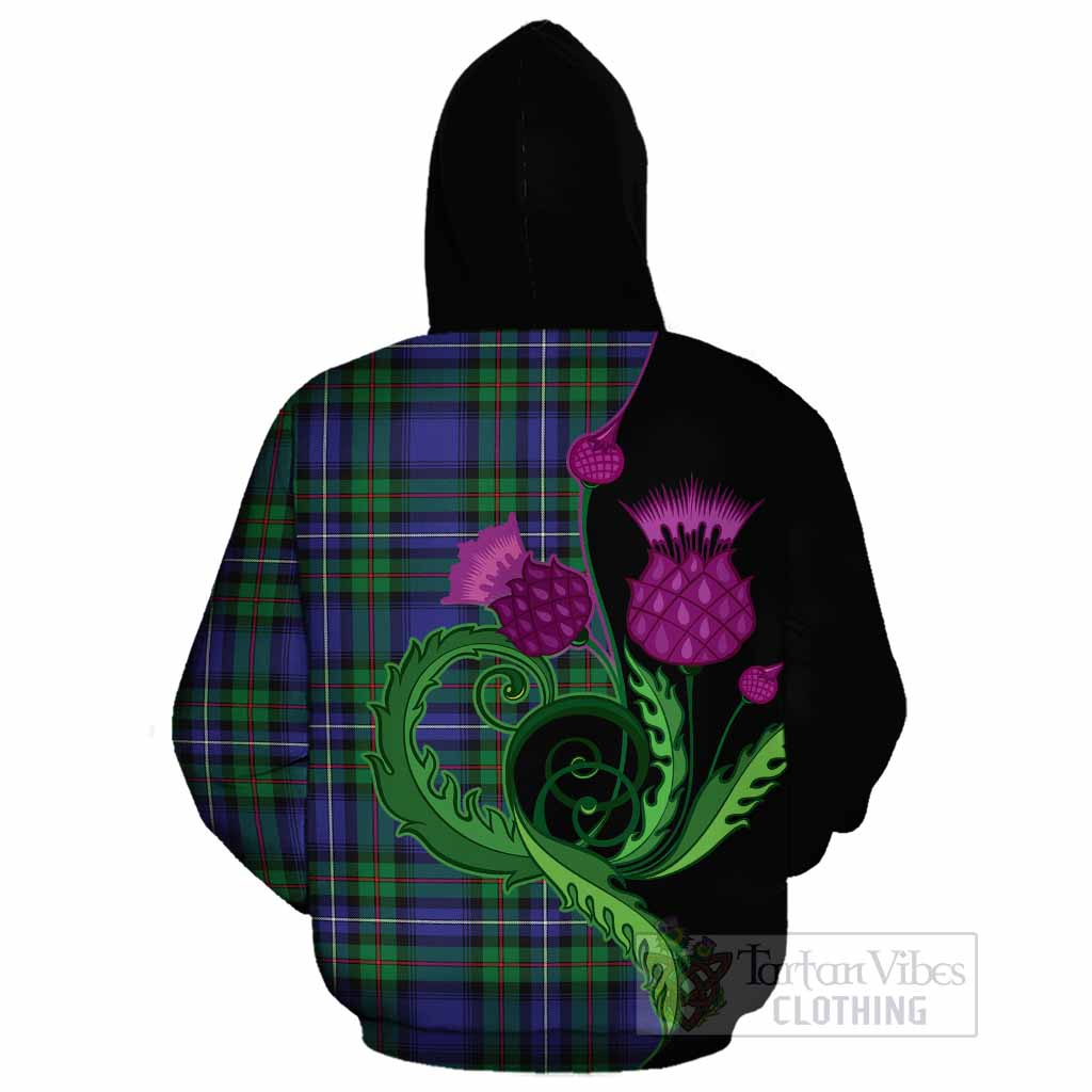 Donnachaidh Tartan Cotton Hoodie Traditional Scottish Thistle