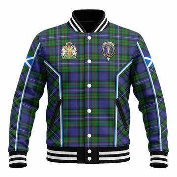 Donnachaidh Tartan Crest Baseball Jacket Scotland Coat of Arm Flag Style