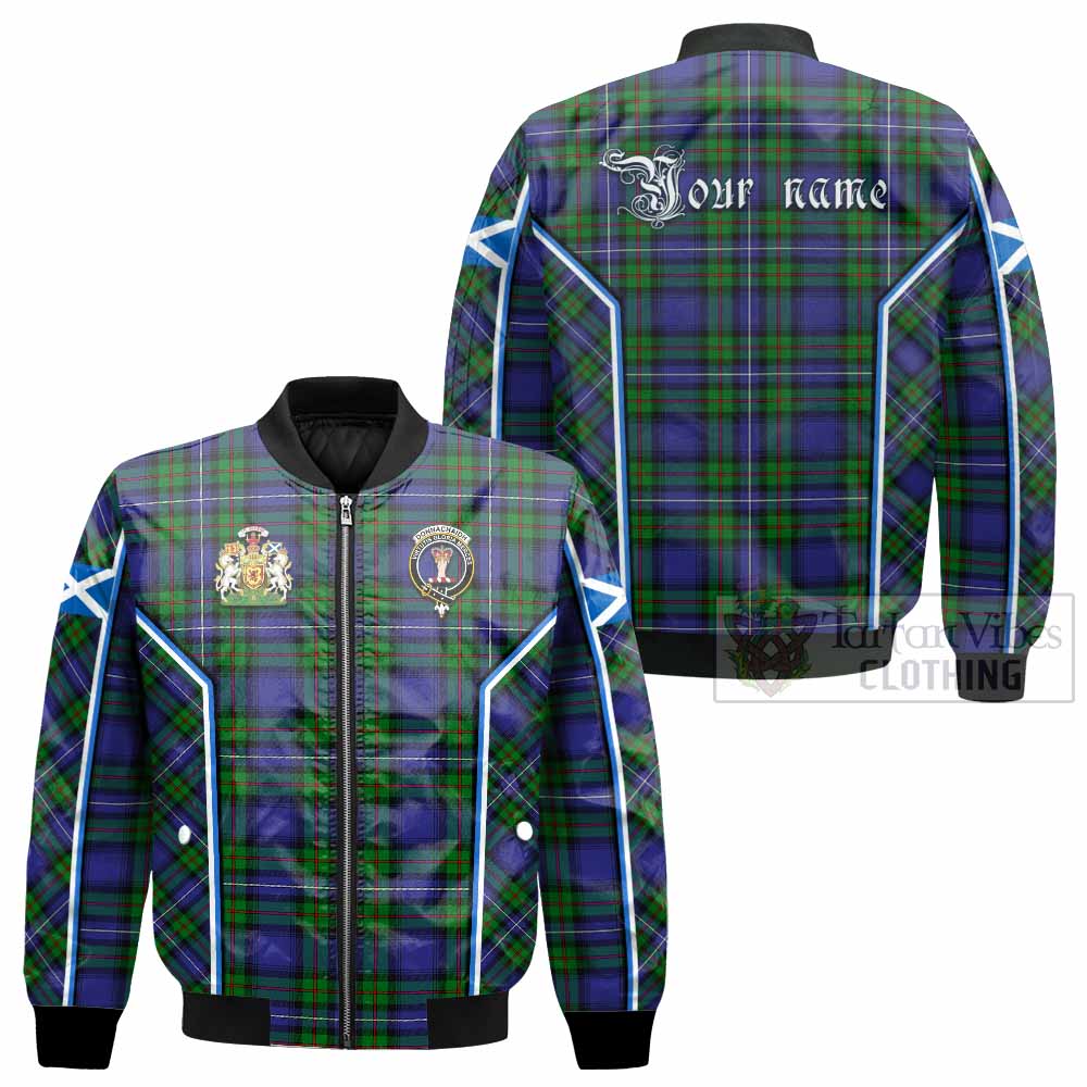 Donnachaidh Tartan Crest Bomber Jacket Scotland Coat of Arm Flag Style - Tartan Vibes Clothing