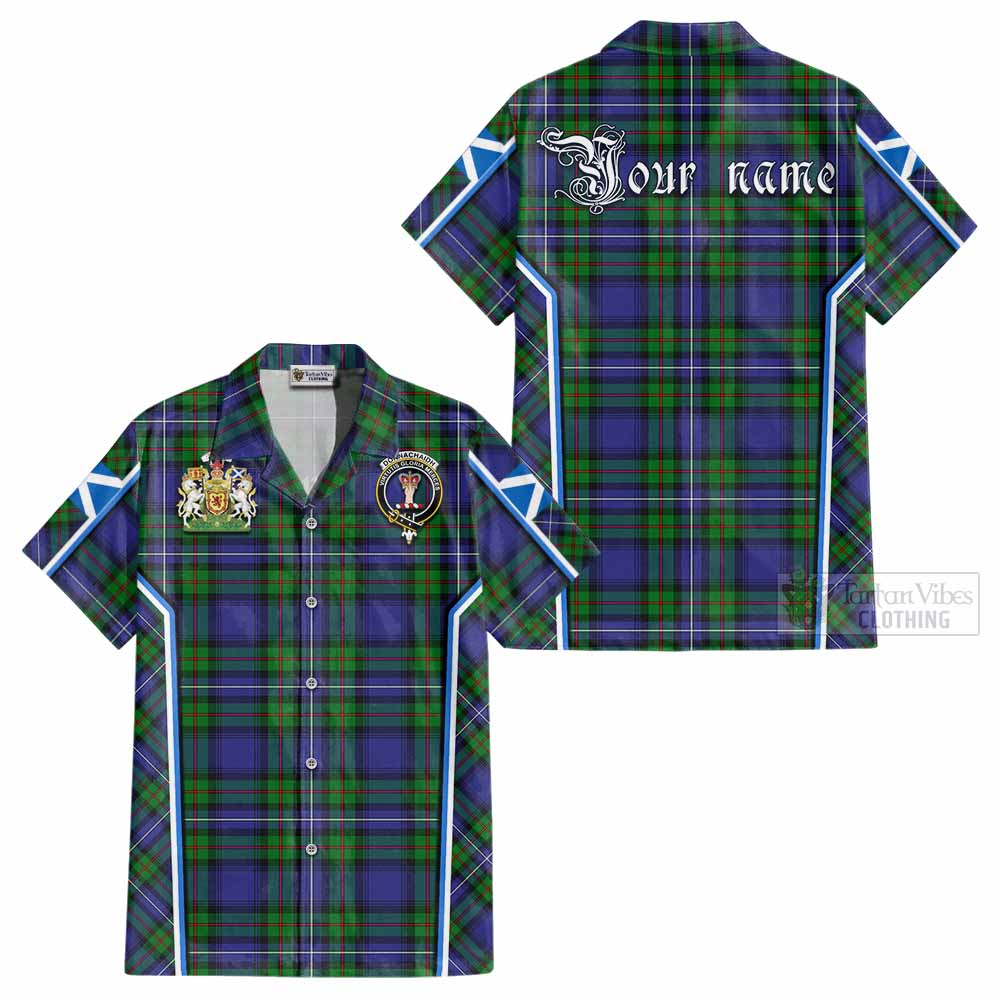 Donnachaidh Tartan Crest Cotton Hawaiian Shirt Scotland Coat of Arm Flag Style - Tartan Vibes Clothing