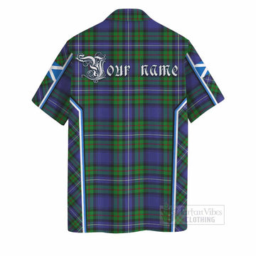 Donnachaidh Tartan Crest Hawaiian Shirt Scotland Coat of Arm Flag Style