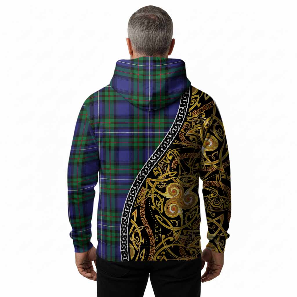 Donnachaidh Tartan Crest Hoodie Celtic Knot and Triple Trickle Spiral Symbols
