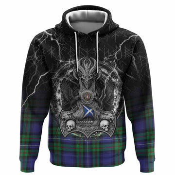 Donnachaidh Tartan Crest Hoodie Celtic Odin's Raven Legacy