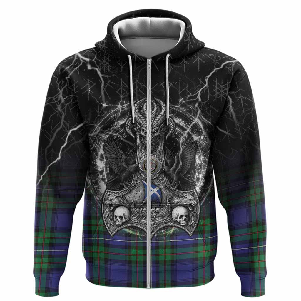 Donnachaidh Tartan Crest Hoodie Celtic Odin's Raven Legacy