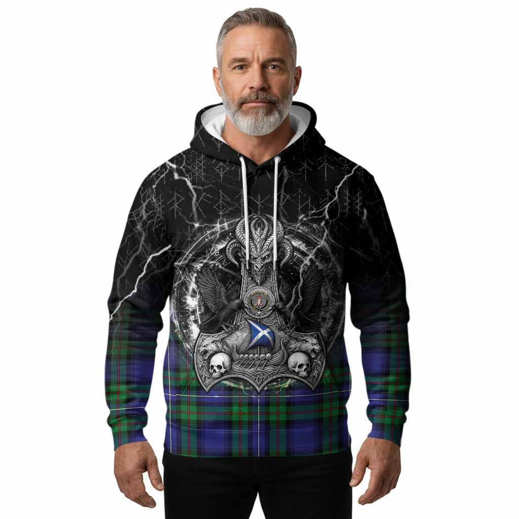 Donnachaidh Tartan Crest Hoodie Celtic Odin's Raven Legacy