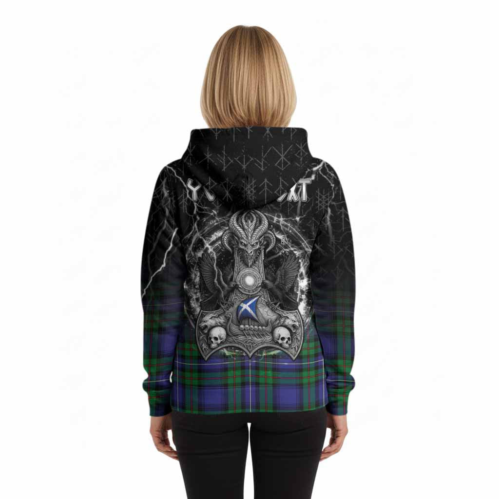 Donnachaidh Tartan Crest Hoodie Celtic Odin's Raven Legacy