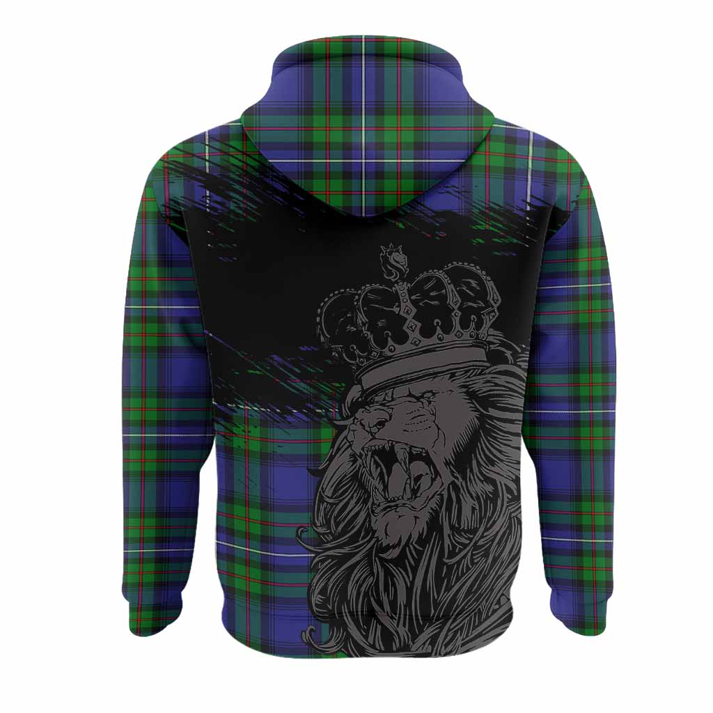 Donnachaidh Tartan Crest Hoodie Crowned Lion Heritage Style