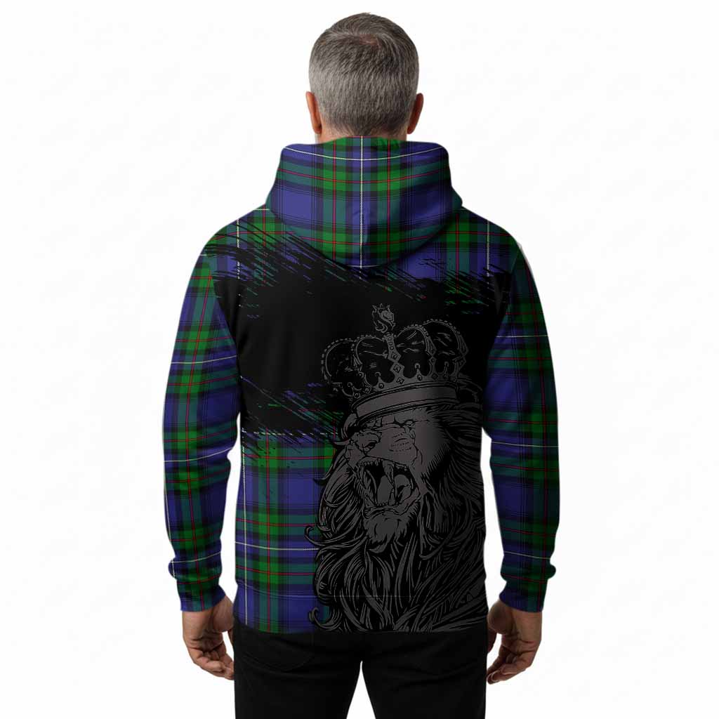 Donnachaidh Tartan Crest Hoodie Crowned Lion Heritage Style