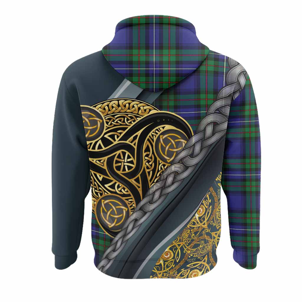 Donnachaidh Tartan Crest Hoodie Scottish Triskele Celtic